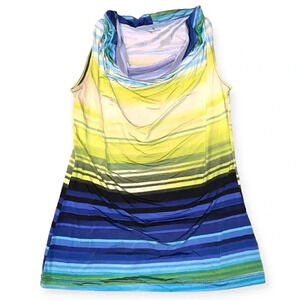 Worthington cowl neck stripe ombré blouse